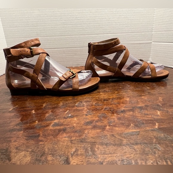 Sofft Boca Gladiator Leather Color Cognac Sandals Size 6.5 - Picture 3 of 7